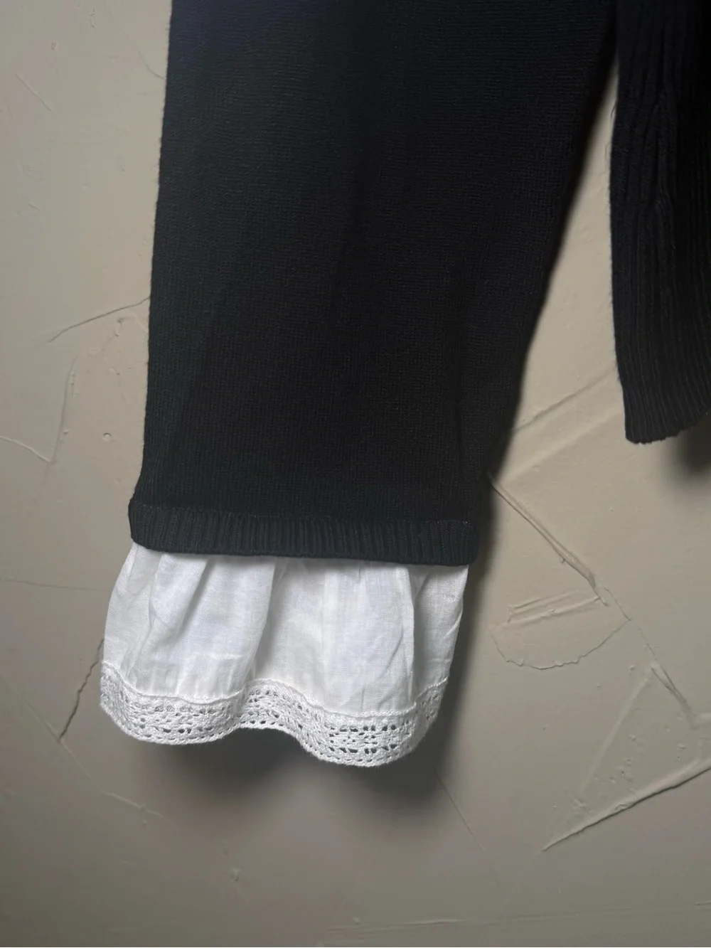 French Girl Coquette Silk Blend Cardigan Lace Ruffle Trim Whimsigoth Style PL